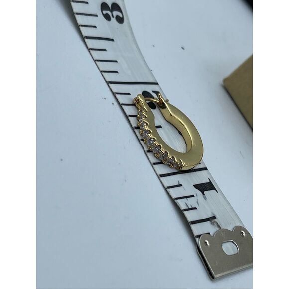 NWT 14K gold dipped CZ hoops - Picture 7 of 8